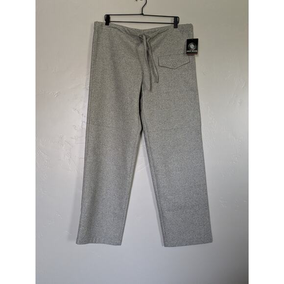DKNY Wool Pants Size Small 38x31 Wide Leg‎ Casual Drawstring Lounge Relaxed Gray - Picture 3 of 9